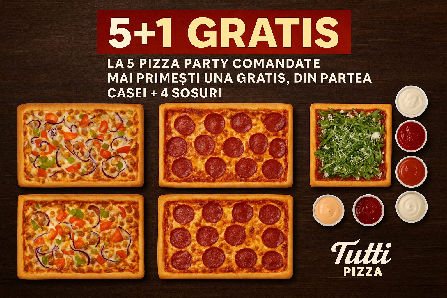 Pizza Party 5 + 1 Gratis